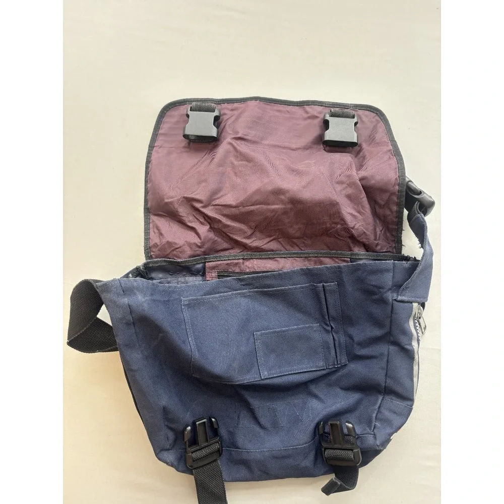 Adidas Navy Blue Messenger Bag Crossbody Waist Pack Sporty Y2K Navy Orange